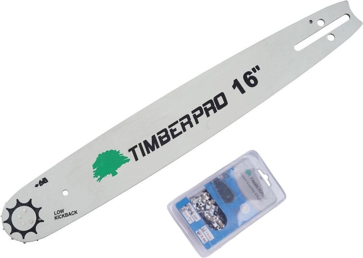 Timberpro zaagblad + Ketting 16 Inch .375 1,3mm 57 Schakels