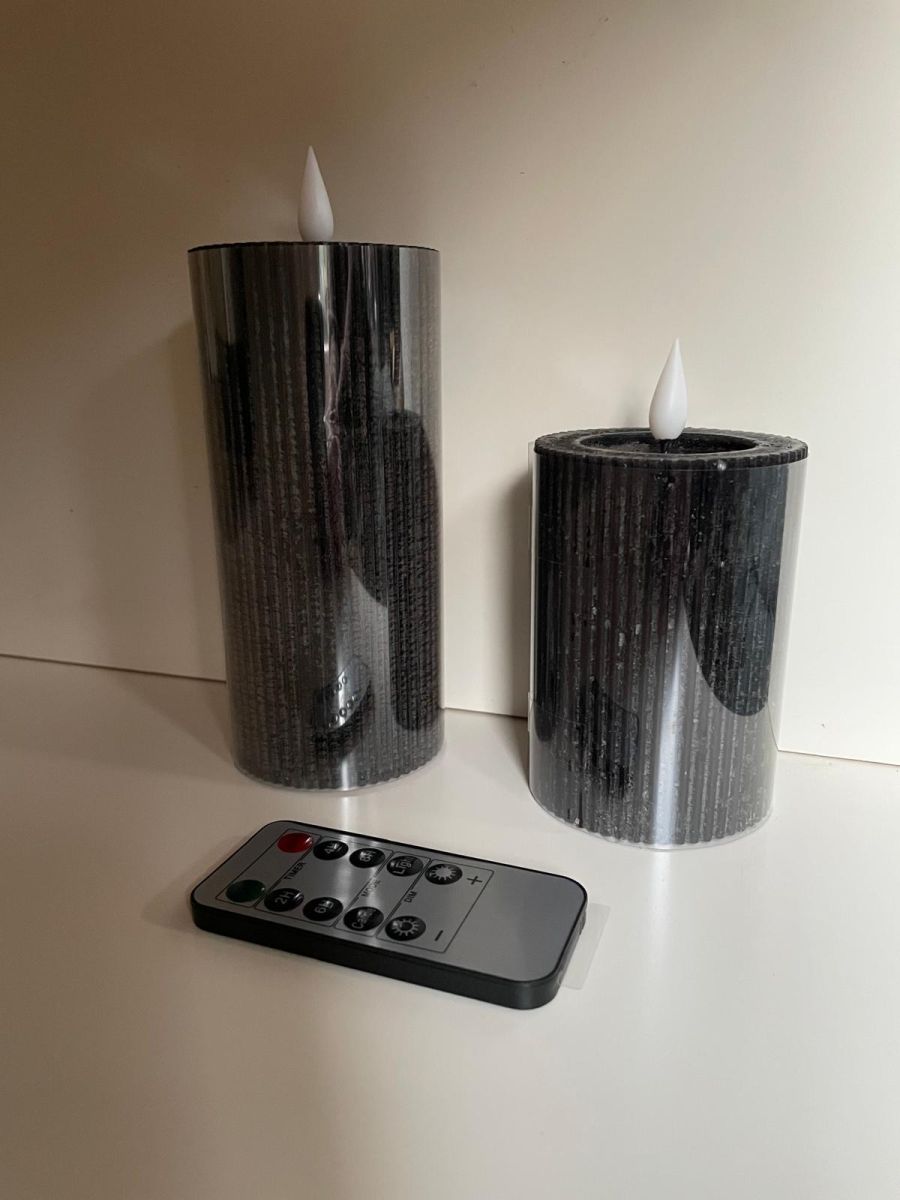 Set Led Kaarsen 2 Stuks met afstandsbediening Zwart