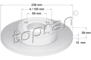 Remschijf Vooras TOPRAN OE 811615301